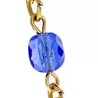 14K Gold Dipped Blue Cross Hail Mary Spinner Necklace 28"