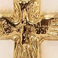 Gold Tone Cross Mother Of Pearl Wire Earrings