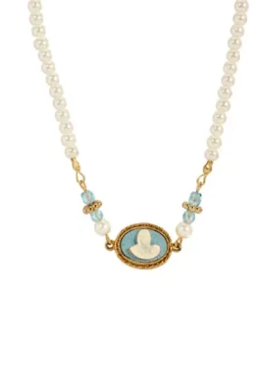 Mary & Child Cameo Necklace 16" Adj.