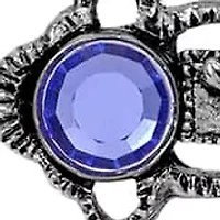 Pewter Blue Crystal Cross Necklace 18"