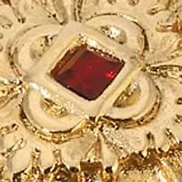 Gold Tone Garnet Cross Locket Pin