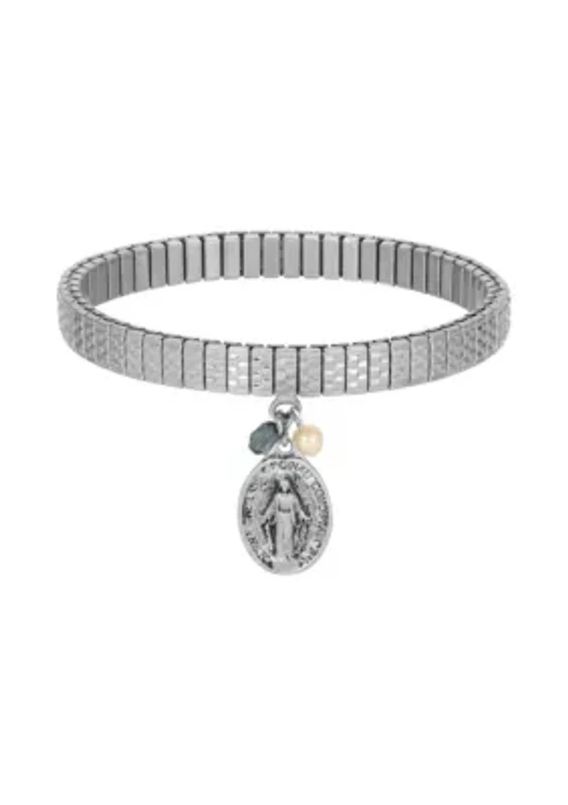 Miraculous Medal Charm Stretch Bracelet