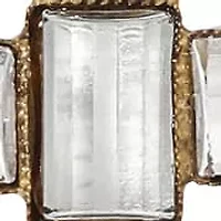 Gold Dipped Rectangular Crystal Cross Necklace