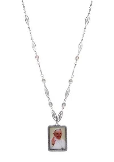 Rectangle Pope Francis Decal Necklace