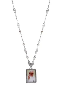 Rectangle Pope Francis Decal Necklace