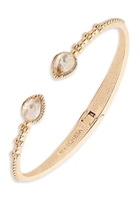 Gold Tone Open Cuff Cluster Bracelet