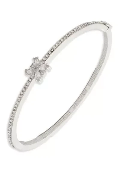 Silver Tone Crystal Bangle Bracelet