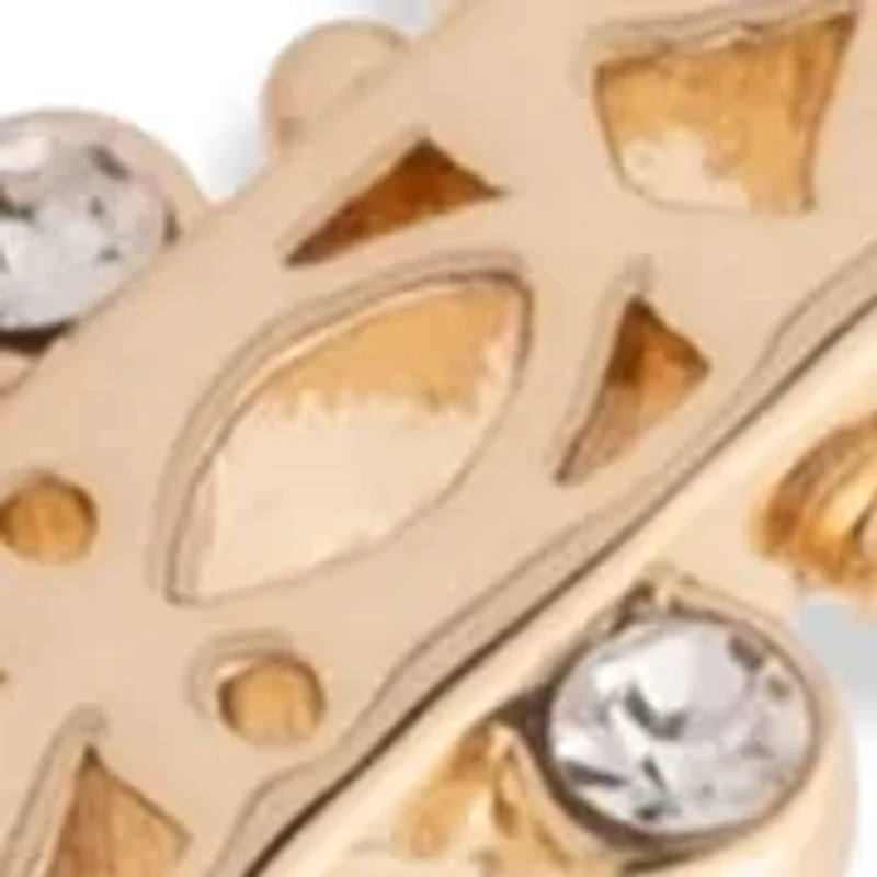 Crystal Pavé Bypass Gold-Tone Bracelet