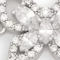 Silver Tone Cubic Zirconia Butterfly Slider Bracelet