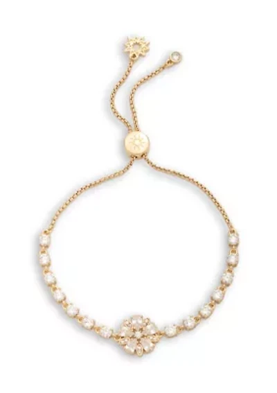  Cubic Zirconia Flower Slider Bracelet