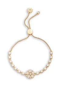  Cubic Zirconia Flower Slider Bracelet