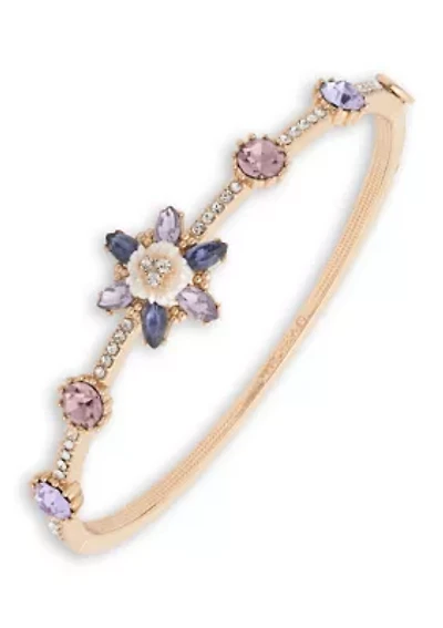  Purple Floral Bangle Bracelet