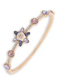  Purple Floral Bangle Bracelet