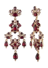 Red Crystal Chandelier Earrings