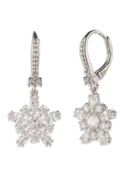 Star Drop Cubic Zirconia Earrings