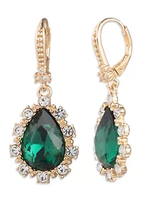 Pear Drop Gold Tone Huggie Earrings