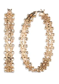 Gold-Tone Cut-Out Hoop Earrings