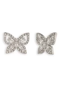 Butterfly Cubic Zirconia Stud Earrings