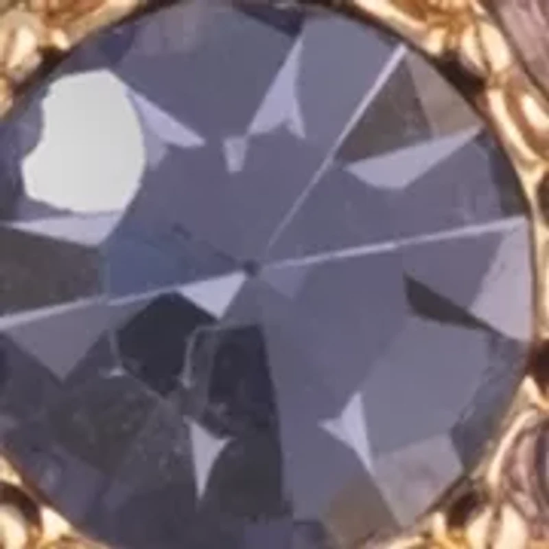 Gold Tone Purple Double Drop Earrings