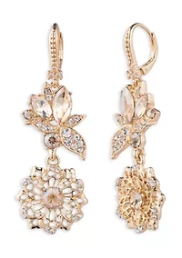 Floral Double Drop Earrings