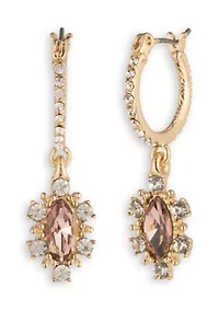  Pink Huggie Pear Drop Earrings