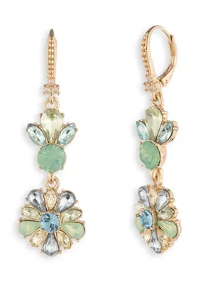 Cluster Double Drop Earrings