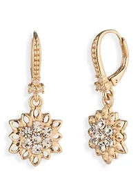 Flower Crystal Drop Earrings