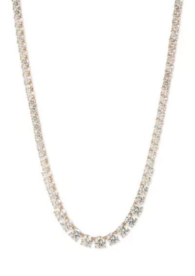 Gold Tone 16" Crystal Stone Collar Necklace