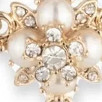 Gold Tone Pearl Pendant Frontal Necklace