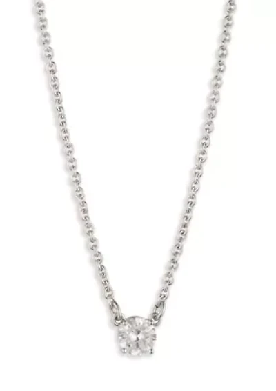 Silver Tone Crystal Pendant Necklace