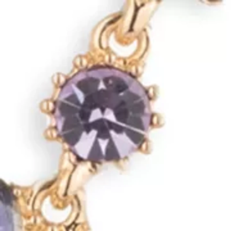 Purple Floral Y Necklace