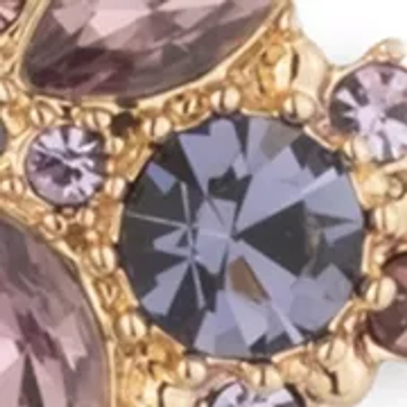 Multi Purple Crystal Frontal Necklace