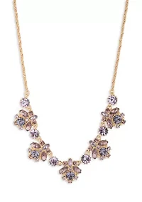 Multi Purple Crystal Frontal Necklace