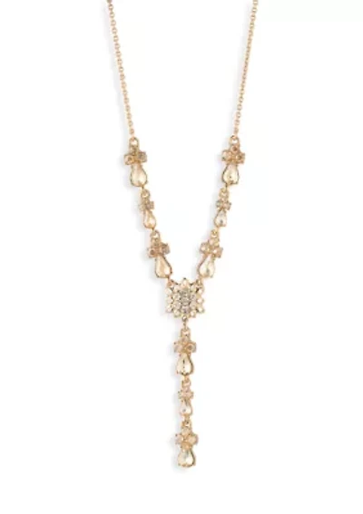 Crystal Flower Y-Necklace