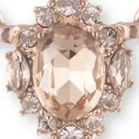 Rose Gold Tone 16" Pink Y Neck Necklace