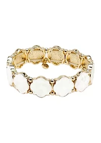 Gold Tone Foil Motif Stretch Bracelet