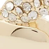 Silver Tone Stretch Smooth Pave Link Bracelet