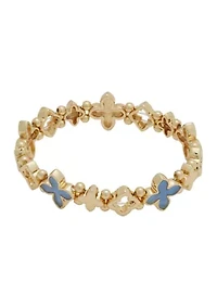 Gold Tone Foil Stretch Bracelet