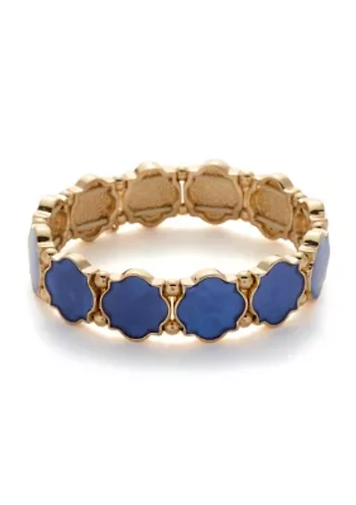 Gold Tone Foil Motif Stretch Bracelet