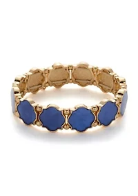 Gold Tone Foil Motif Stretch Bracelet