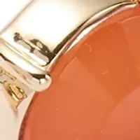 Gold Tone Multi Milky Double Stone Cuff Bracelet