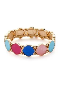 Gold Tone Foil Motif Stretch Bracelet
