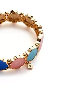 Gold Tone Foil Motif Stretch Bracelet