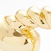 Gold Tone Ribbed Metal Cuff Bracelet