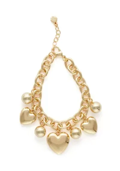 Puffy Heart Charm Bracelet