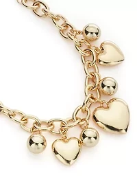 Puffy Heart Charm Bracelet