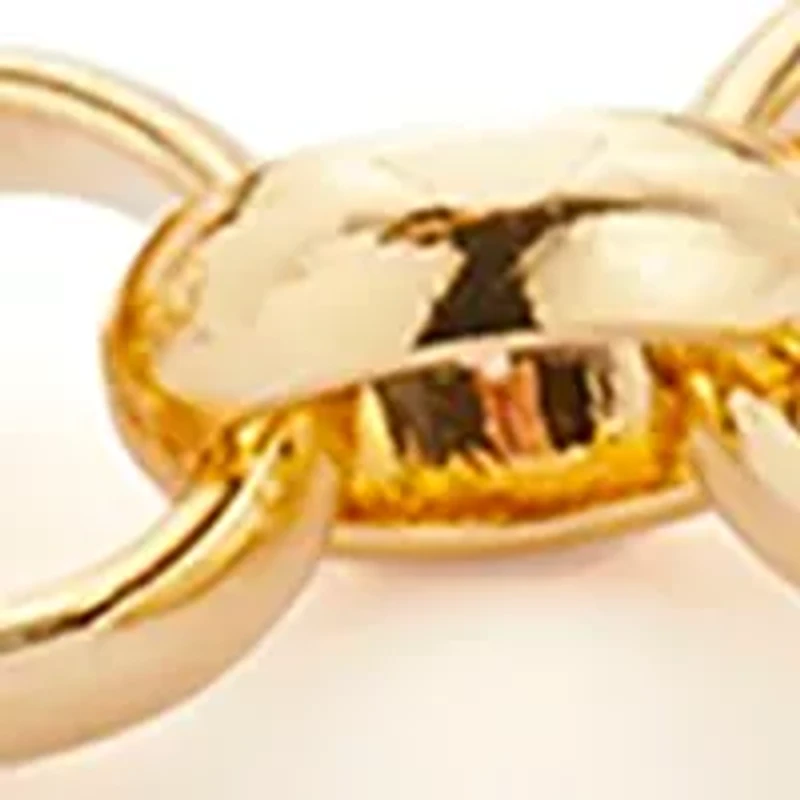Gold Tone Quatrefoil Charm Line Bracelet
