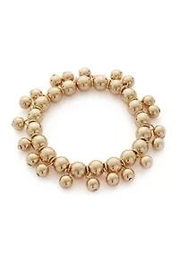 Gold Tone Shaky Bead Stretch Bracelet