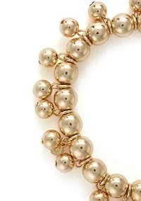 Gold Tone Shaky Bead Stretch Bracelet