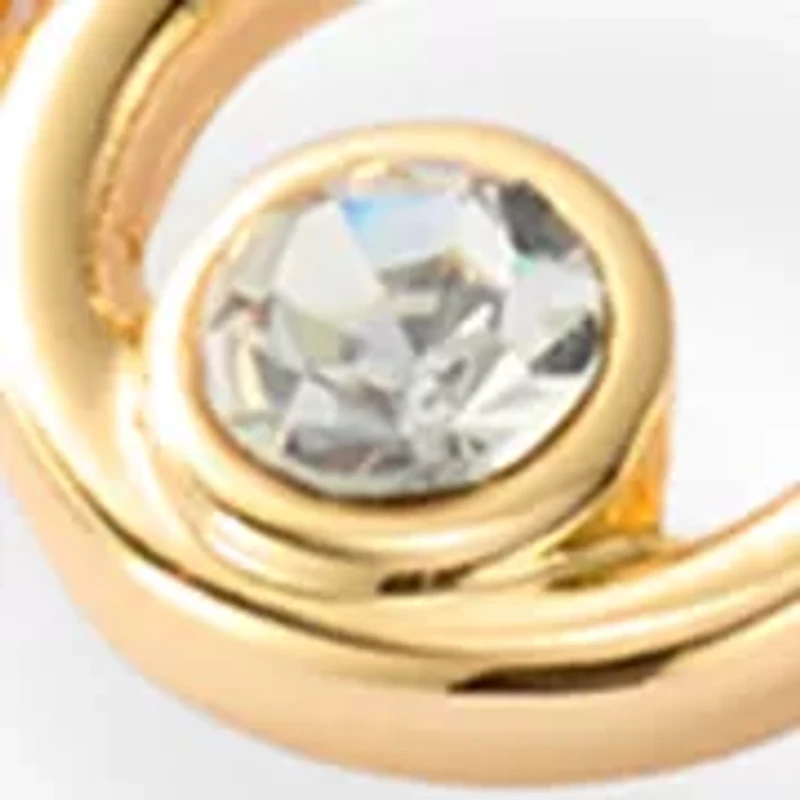 Gold Tone Crystal Bezel Orbital Bracelet
